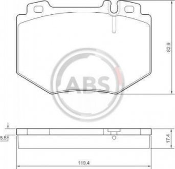 Дисковые тормозные колодки (передние) A.B.S. 37480 (фото 1)