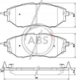 Дисковые тормозные колодки (передние) A.B.S. 37502 (фото 1)