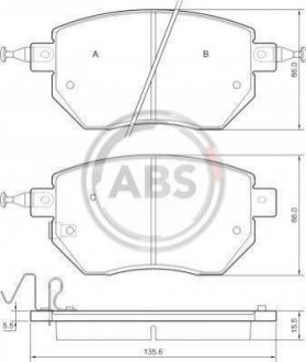 Дисковые тормозные колодки (передние) A.B.S. 37504 (фото 1)