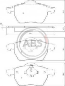 Дисковые тормозные колодки (передние) A.B.S. 37514 (фото 1)