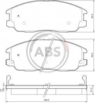 Дисковые тормозные колодки (передние) A.B.S. 37566 (фото 1)