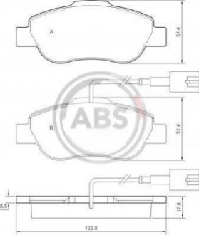 Дисковые тормозные колодки (передние) A.B.S. 37594 (фото 1)