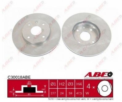 Гальмівний диск (передній) ABE C30018ABE (фото 1)