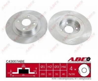 Тормозной диск (задний) ABE C43007ABE (фото 1)
