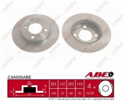 Тормозной диск (задний) ABE C4A005ABE (фото 1)