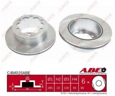 Тормозной диск (задний) ABE C4M015ABE (фото 1)