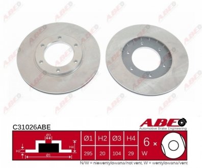 Тормозной диск (передний) ABE C31026ABE (фото 1)