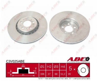 Тормозной диск (передний) ABE C3V025ABE (фото 1)