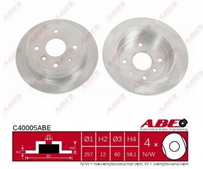 Тормозной диск (задний) ABE C40005ABE (фото 1)
