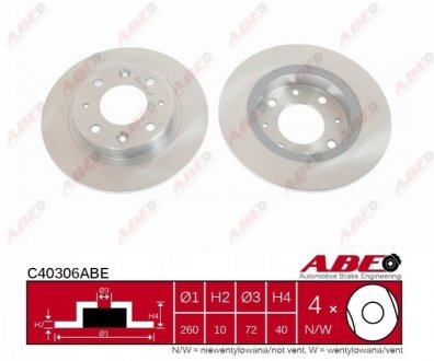 Тормозной диск (задний) ABE C40306ABE (фото 1)