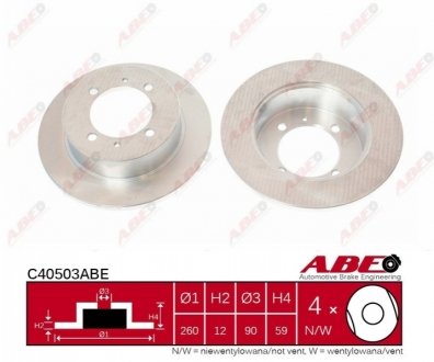 Гальмівний диск (задній) ABE C40503ABE (фото 1)