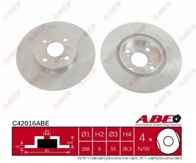 Гальмівний диск (задній) ABE C42016ABE (фото 1)