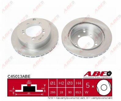 Тормозной диск (задний) ABE C45013ABE (фото 1)