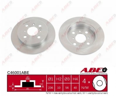 Тормозной диск (задний) ABE C46001ABE (фото 1)
