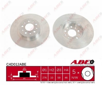 Тормозной диск (задний) ABE C4D012ABE (фото 1)