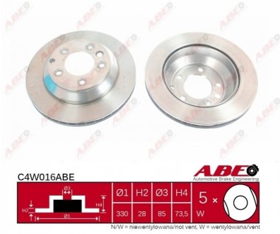 Тормозной диск (задний) ABE C4W016ABE (фото 1)