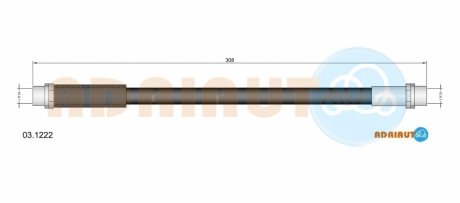 ADRIAUTO AUDI Шланг тормозной передний (внутр.) AUDI 80 89- A100 91- M10x1x285мм 03.1222
