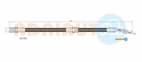 ADRIAUTO шланг гальм. задн. лів. (диск. гальм) DAEWOO NUBIRA -02 06.1222
