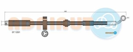 ADRIAUTO CITROEN Гальмівний шланг прав. DS3 1.6 11- 07.1251