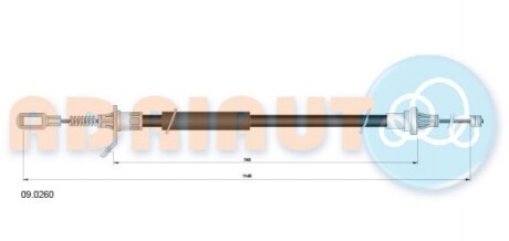 Трос ручного гальма задній правий Adriauto 09.0260 (фото 1)