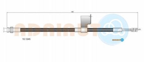 ADRIAUTO HYUNDAI шланг гальмівний передн.прав.Getz 02- 10.1245