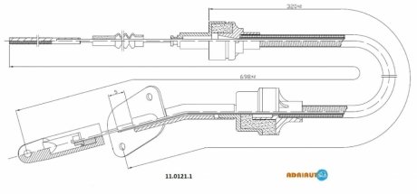 ADRIAUTO FIAT Трос сцепления Fiorino -DS 98- ( 698/215) 11.0121.1