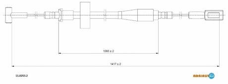 Трос ручного гальма Adriauto 11.0253.2 (фото 1)