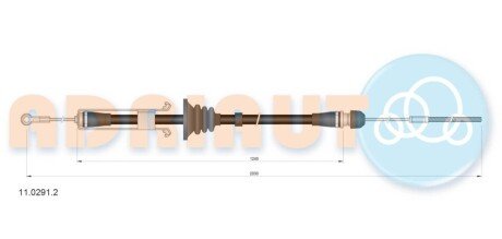 Трос ручного тормоза 11.0291.2