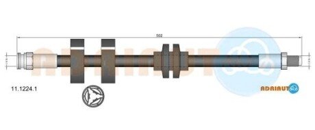 ADRIAUTO FIAT Шланг тормозной передн Doblo 00- 11.1224.1