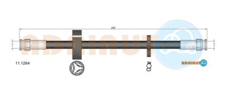 FIAT Шланг тормозной задний Bravo 1.8,2.0 95- Adriauto 11.1284 (фото 1)
