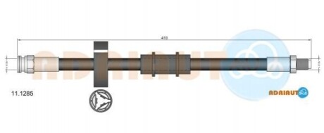 ADRIAUTO FIAT Шланг тормозной передний Panda,Uno 80- 11.1285