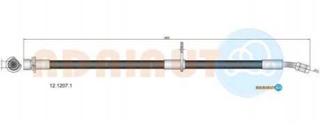 ADRIAUTO шланг гальм. задн. лів. HONDA  ACCORD -08 12.1207.1