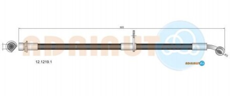 ADRIAUTO HONDA гальмівний шланг перед.лів. FR-V 1.7-2.0 04- 12.1219.1