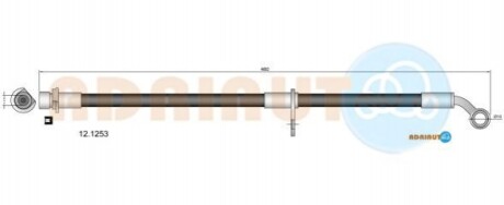 ADRIAUTO  HONDA гальм.шланг перед. лів. CR-V -95 12.1253