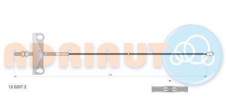 Трос ручного тормоза 13.0207.2