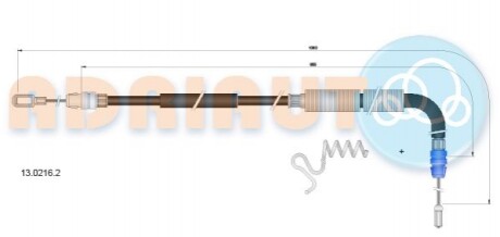 Трос ручного тормоза 13.0216.2