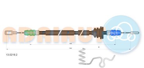 Трос ручного тормоза 13.0219.2