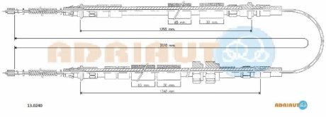 Трос ручного гальма 13.0240