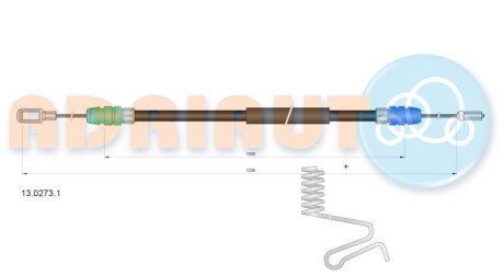 Трос ручного тормоза задний правый 13.0273.1