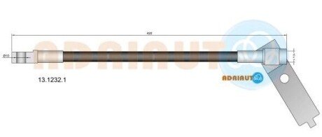 ADRIAUTO FORD Шланг тормозной пер. лев.Transit 03- 13.1232.1