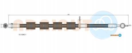 ADRIAUTO FORD гальмівний шланг передн. лів Fiesta VI 13.1240.1