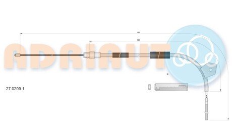 Трос ручного тормоза 27.0209.1