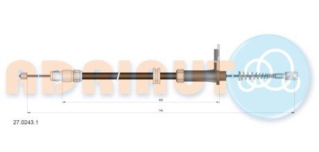 Трос ручного тормоза задний левый/правый 27.0243.1