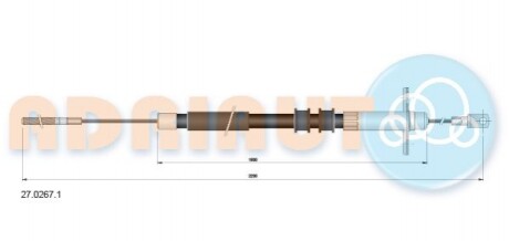 Трос ручного гальма задній лівий 27.0267.1