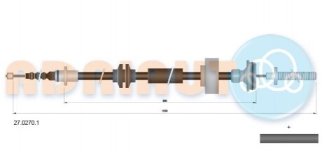 Трос ручного тормоза 27.0270.1
