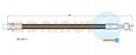 ADRIAUTO NISSAN гальмівний шланг задн. прав. QASHQAI, QASHQAI +2 28.1241.1