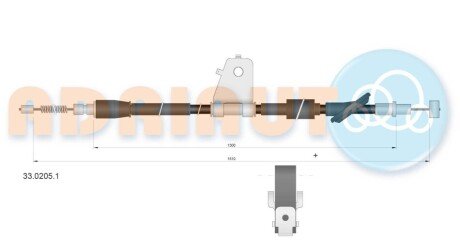 Трос остановочных тормозов 33.0205.1