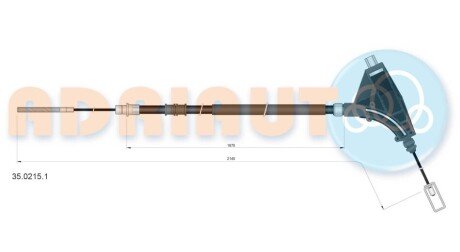 Трос ручного гальма передній 35.0215.1