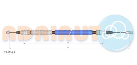 Трос ручного гальма задній правий 35.0233.1