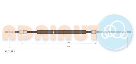 Трос ручного тормоза задний Adriauto 35.0237.1 (фото 1)